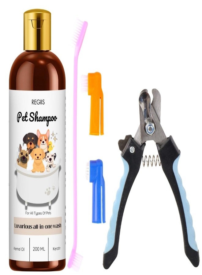 REGIIS Pet Shampoo with Kernal Oil and Keratin, Luxurious All-in-One Wash for Dogs and Pets, 200 ML(Pack of 3) - Image 1